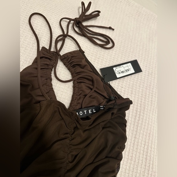 Motel Rocks Denila Chocolate Mesh Dress - Picture 3 of 5